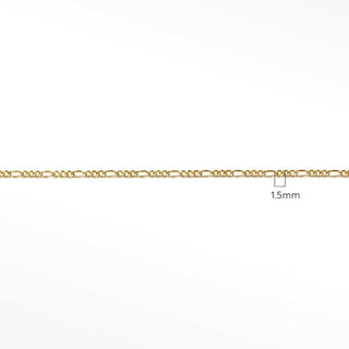 1.5mm Figaro Diamond Cut 14k Gold Chain for Permanent Jewelry - Nina Wynn