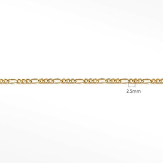 2.5mm Figaro Diamond Cut 14k Gold Chain for Permanent Jewelry - Nina Wynn