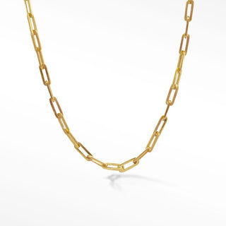 Baby Paperclip 14k Yellow Gold Necklace 18'' - Nina Wynn