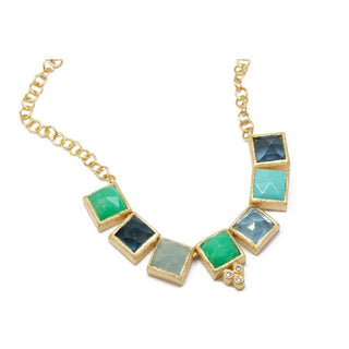 Contemprary Gemstone 18k Yellow Gold Necklace - Nina Wynn