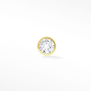 Diamond Bezel Flat back Earring 14k Yellow Gold - Nina Wynn