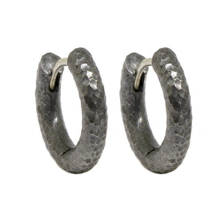 Forged Infinity Silver Hoop Earrings 15mm - Discontinued - Nina Wynn
