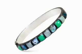 Contemporary Gemstone Silver Bangle: A Touch of Elegance - Nina Wynn