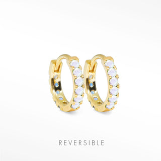 Moonstone Hoop Earrings 18K Vermeil 14mm | Natalie Wynning Reversible Hoops