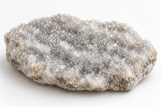 Editorial illustration of a fine quartz druzy crystal surface