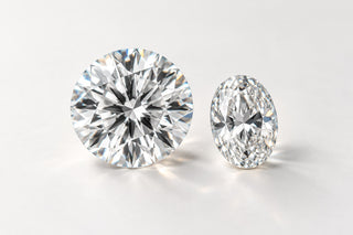 Editorial illustration of colorless faceted moissanite