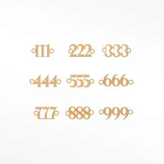 Rose-tone repeated-number connectors from 111 to 999.