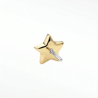 14k gold flat back earrings star fully embellished with diamonds. Comfortable design perfect for everyday wear