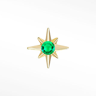 14k Gold Flat Back Earrings Emerald