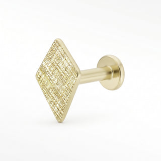 Flat Back Earrings Threadless 14k Gold Florentine Kite | Wynning Stud
