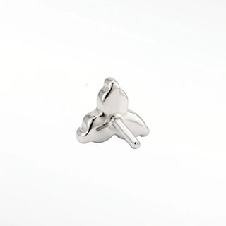 Explore the stunning flat back earrings trinity with diamond detailing in 14k white gold. Comfortable style and perfect
