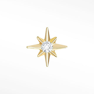 14k Gold Flat Back Earrings Shining Star