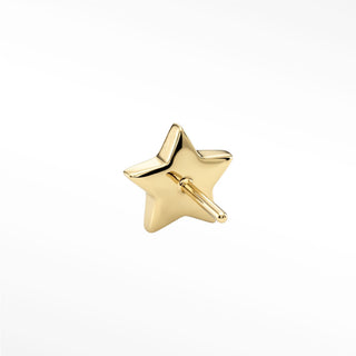 14k Gold Flat Back Earrings Star Diamonds