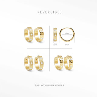 Back detail of Florentine hoop earrings with dual texture