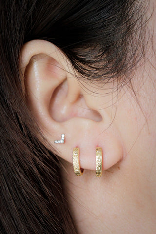  diamond hoop earrings Florentine in 14k yellow gold with diamond 