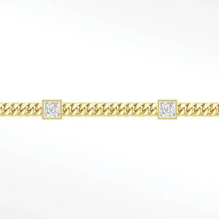 Elevate your style with nina wynn’s 14k yellow gold emerald princess cuban 3mm permanent bracelet. Premium princess-cut