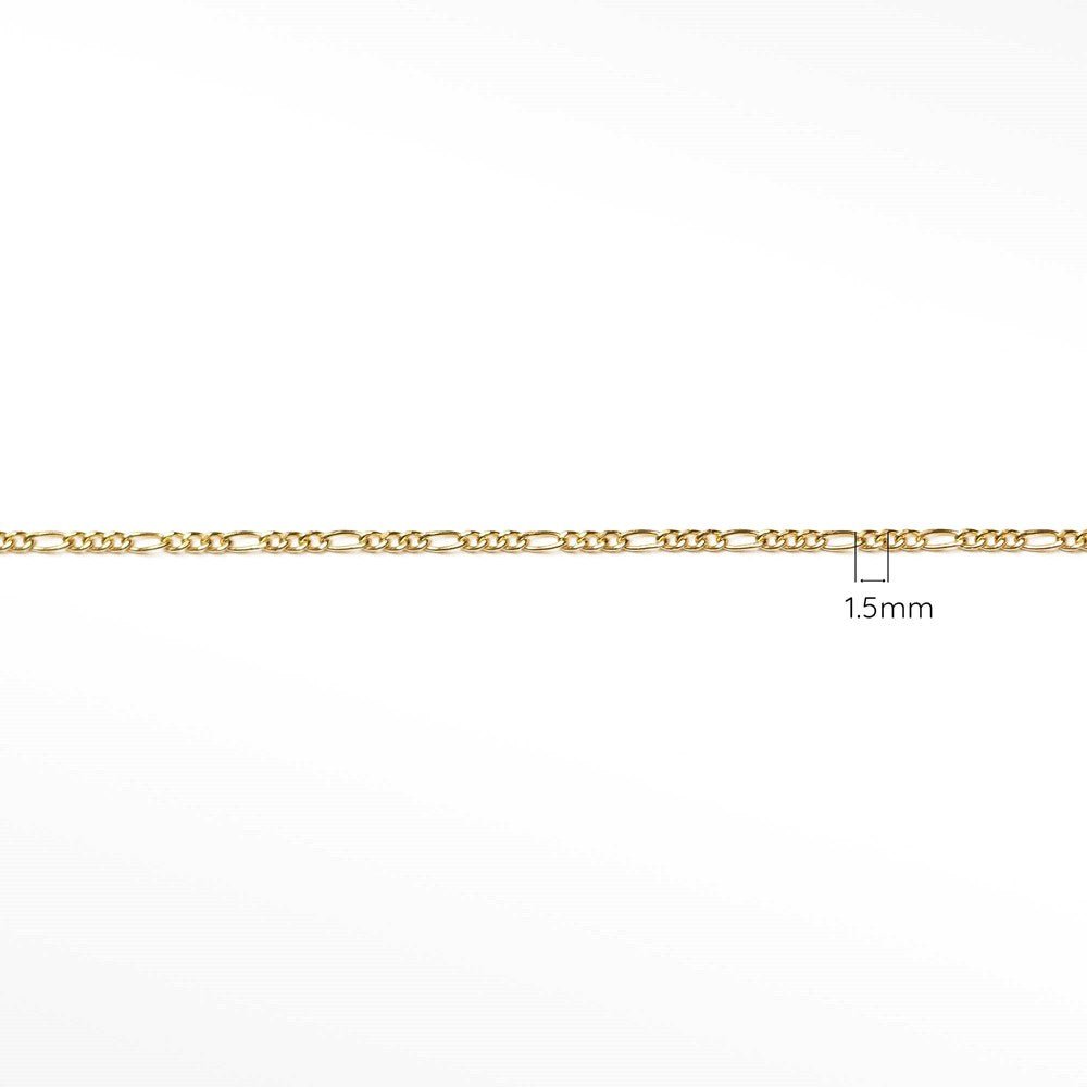 1.5mm Figaro Diamond Cut 14k Gold Chain for Permanent Jewelry ...
