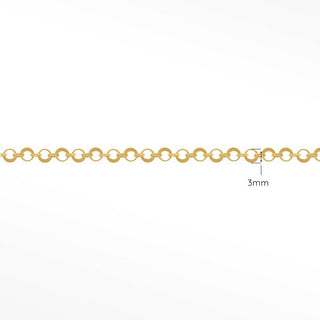 Permanent chains mirror hollow round 3mm designer line | 14k yellow