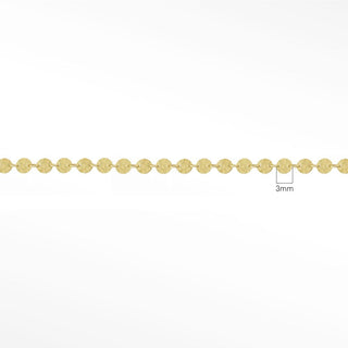Permanent chains hammer round 3mm designer line | 14k yellow