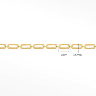 Permanent chains hammer paperclip 8mm designer line | 14k yellow