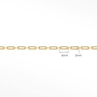 Permanent chains hammer paperclip 6mm designer line | 14k yellow