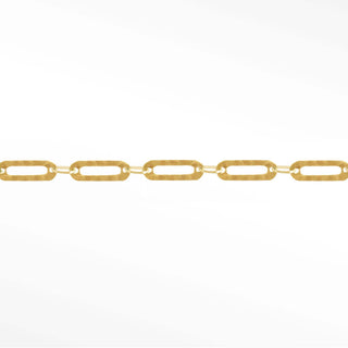 Permanent chains hammer paperclip 6mm designer line | 14k yellow