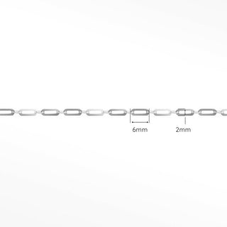 Permanent chains mirror paperclip 6mm designer line | sterling silver