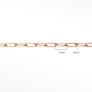 Permanent chains paperclip 7x3mm | 14/20 gold filled rose