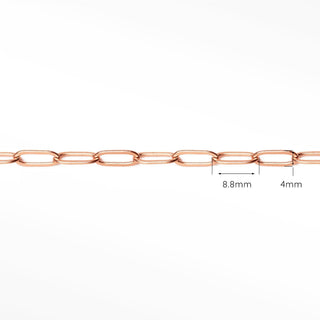 Permanent chains paperclip 8.8x4mm | 14/20 gold filled rose
