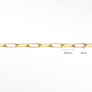 Permanent chains paperclip 8.8x4mm | 14/20 gold filled yellow