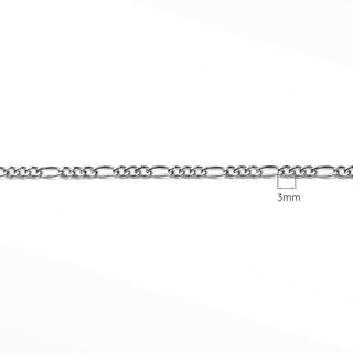 Permanent chains figaro 3mm diamond cut | sterling silver