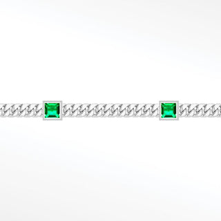 Permanent chains emerald princess cuban 3mm designer line | 14k white