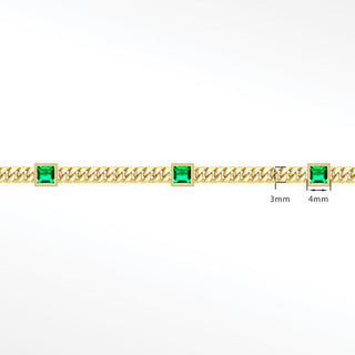 Permanent chains emerald princess cuban 3mm designer line | 14k yellow