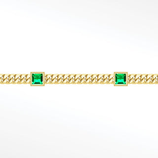 Permanent chains emerald princess cuban 3mm designer line | 14k yellow