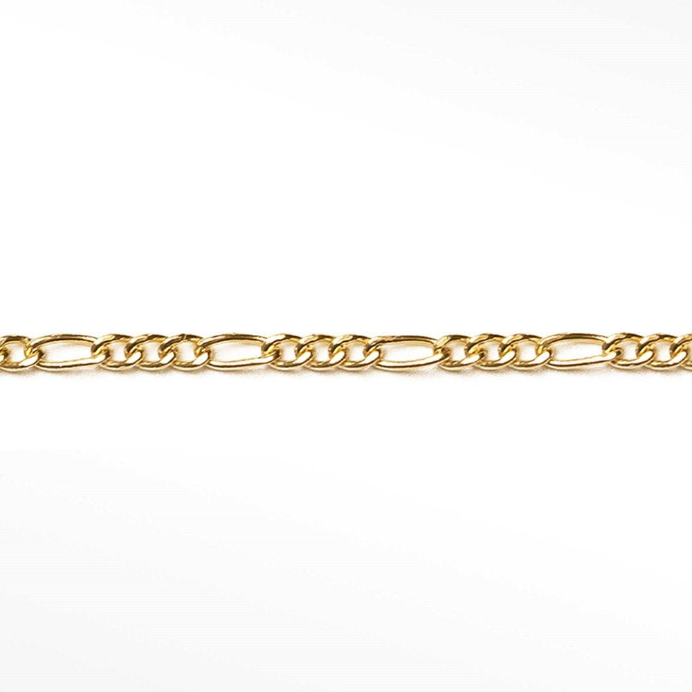 2.5mm Figaro Diamond Cut 14k Gold Chain for Permanent Jewelry ...