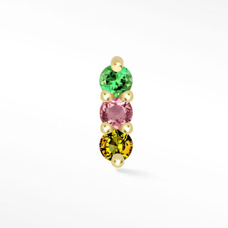 3 Scones Tourmaline Flat Back Earring 14k Yellow Gold - Nina Wynn