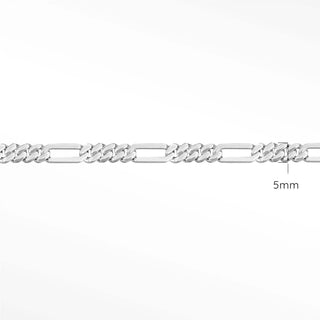 Permanent chains figaro 5mm designer line | sterling silver