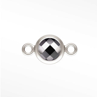 Round Bezel CZ 4mm Sterling Silver Connectors for Permanent Jewelry (pack of 4)