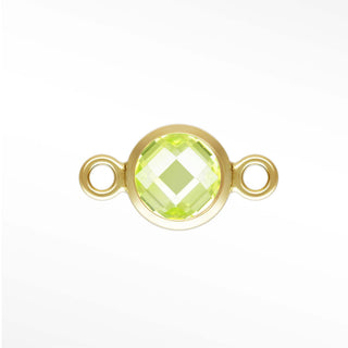Round Bezel CZ 4mm 14/20 Gold Filled Connectors for Permanent Jewelry (pack of 4)
