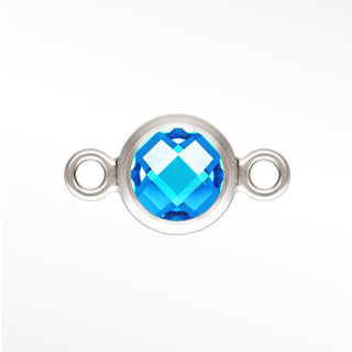 Round Bezel CZ 4mm Sterling Silver Connectors for Permanent Jewelry (pack of 4)
