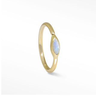 Marquise in Moonstone Gold 18K Seam Ring [product_metal] [product_color]  - Nina Wynn Designs 