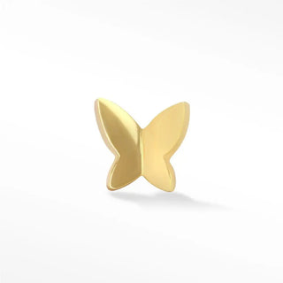 Baby butterfly flat back earring 14k yellow gold - 14k