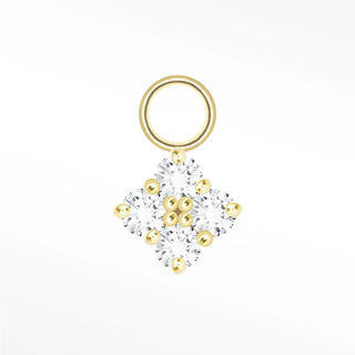 Clover Med Diamond 14K Yellow Gold Mini Charm  Charm
