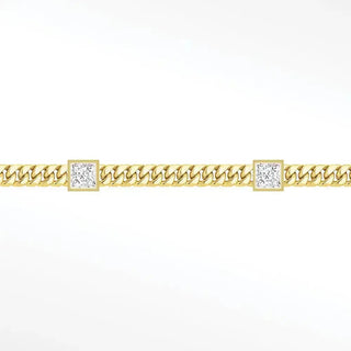 Elevate your style with nina wynn’s 14k yellow gold emerald princess cuban 3mm permanent bracelet. Premium princess-cut