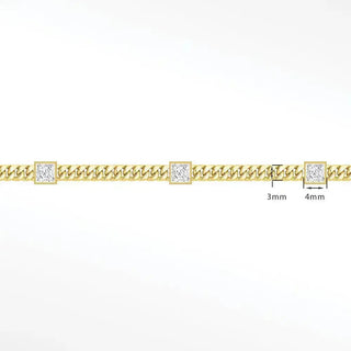 Elevate your style with nina wynn’s 14k yellow gold emerald princess cuban 3mm permanent bracelet. Premium princess-cut