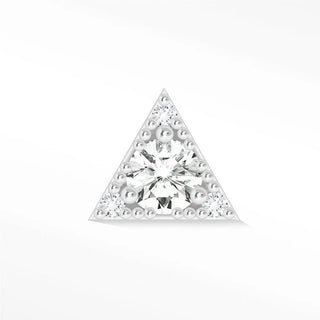 Diamond flat back earring 14k white - 14k gold