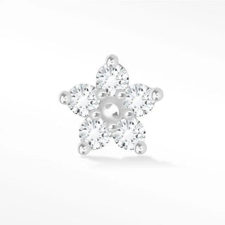 Diamond flat back earring buttercup 14k white - 14k gold