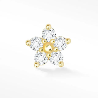 Diamond flat back earring buttercup 14k yellow - 14k gold