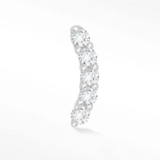 Diamond flat back earring climber 14k white - 14k gold