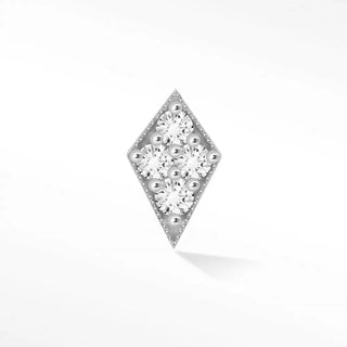 Diamond flat back earring kite 14k white - 14k gold